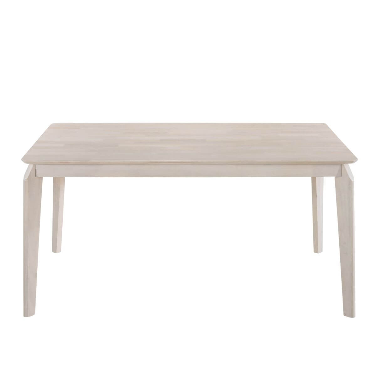 Dining Table 6 Seater Solid Rubberwood in White Washed-Upinteriors