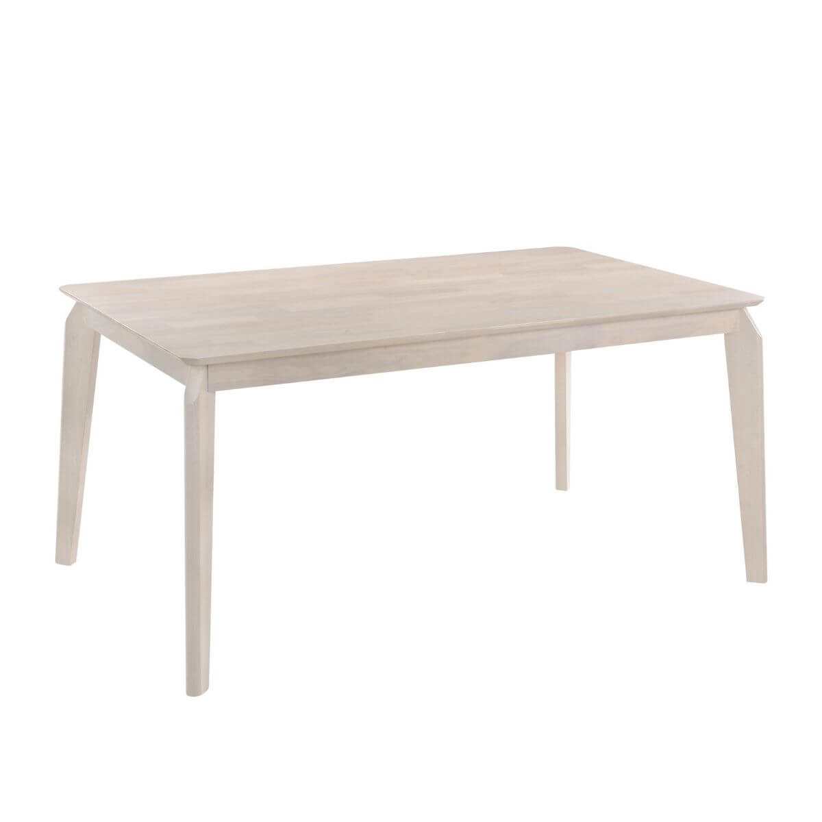 Elegant 6Seater White Washed Rubberwood Dining Table