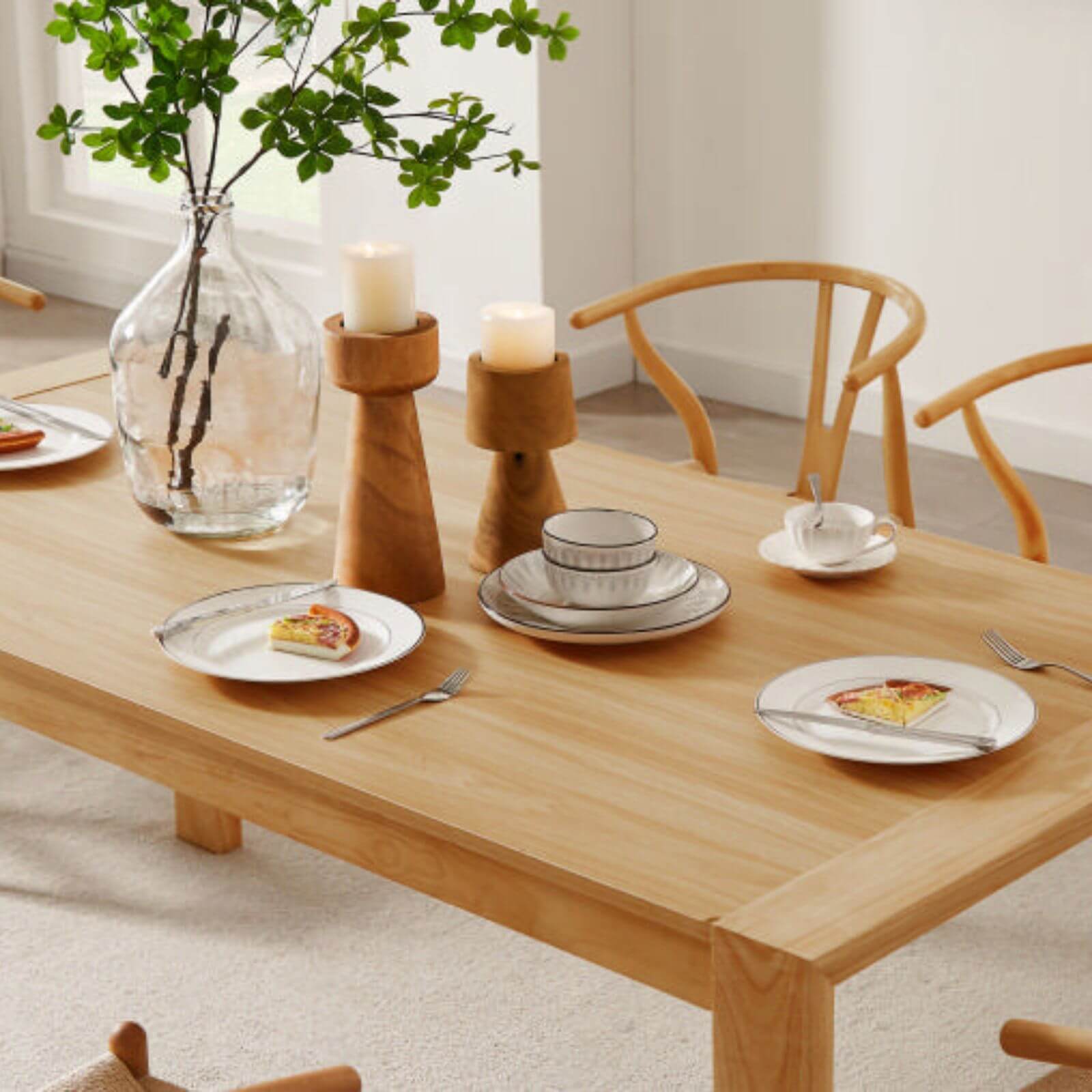 Layton Natural Dining Table-Upinteriors