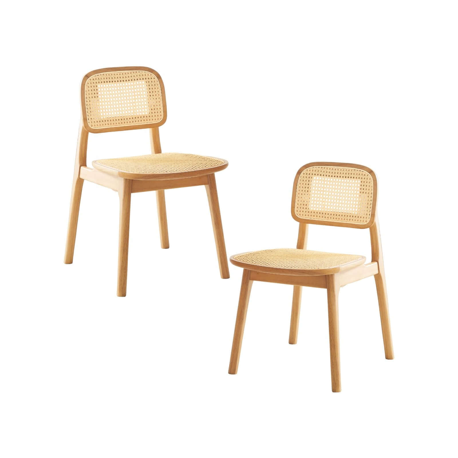 Luna Wooden Rattan Dining Chair Set of 2-Upinteriors