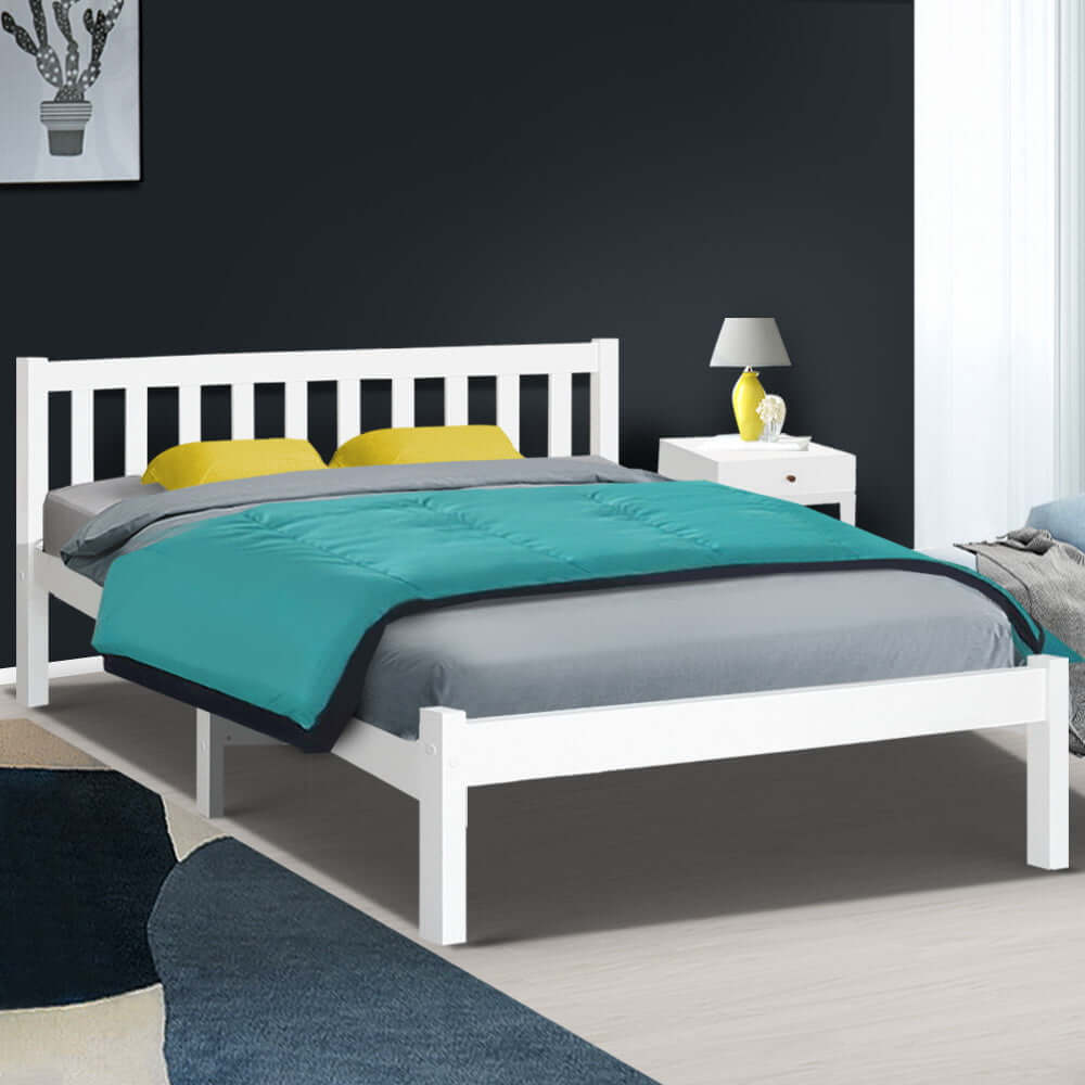 Artiss Double Full Size Wooden Bed Frame SOFIE Pine Timber Mattress Base Bedroom-Upinteriors