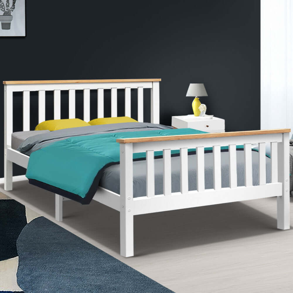 Artiss Double Full Size Wooden Bed Frame PONY Timber Mattress Base Bedroom Kids-Upinteriors
