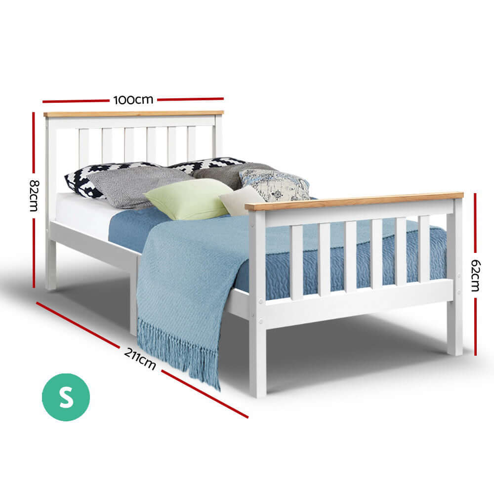 Artiss Single Wooden Bed Frame Bedroom Furniture Kids-Upinteriors