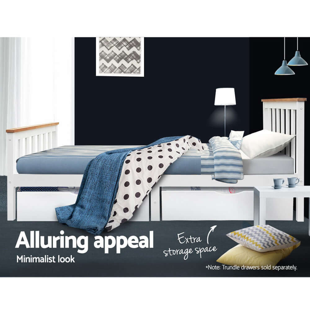 Artiss Single Wooden Bed Frame Bedroom Furniture Kids-Upinteriors