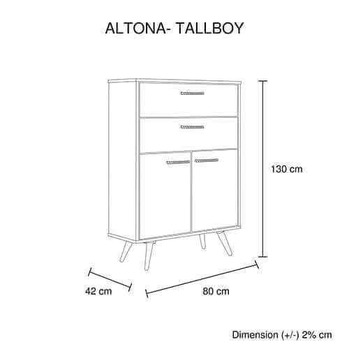 Acacia 4 Drawers Tallboy Storage Cabinet Wood-Upinteriors