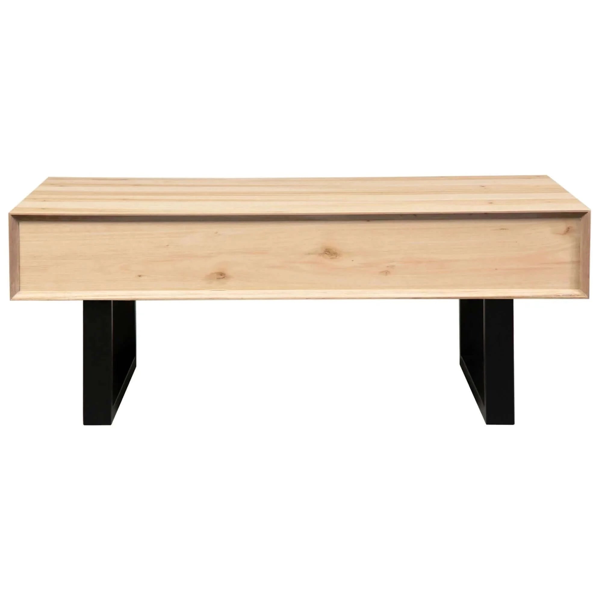 Buy aconite coffee table 120cm 2 drawers solid messmate timber wood - natural - upinteriors-Upinteriors