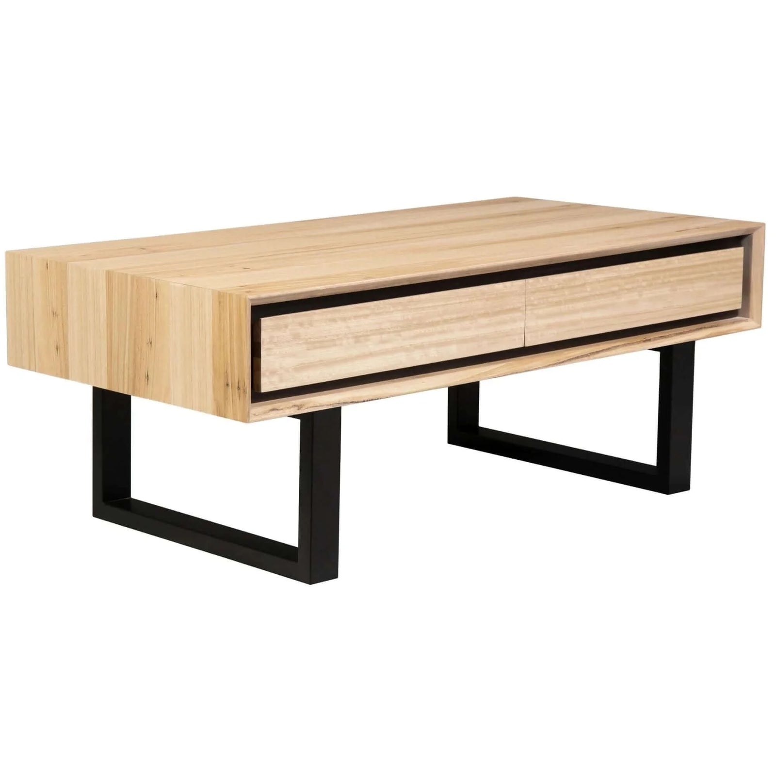 Buy aconite coffee table 120cm 2 drawers solid messmate timber wood - natural - upinteriors-Upinteriors