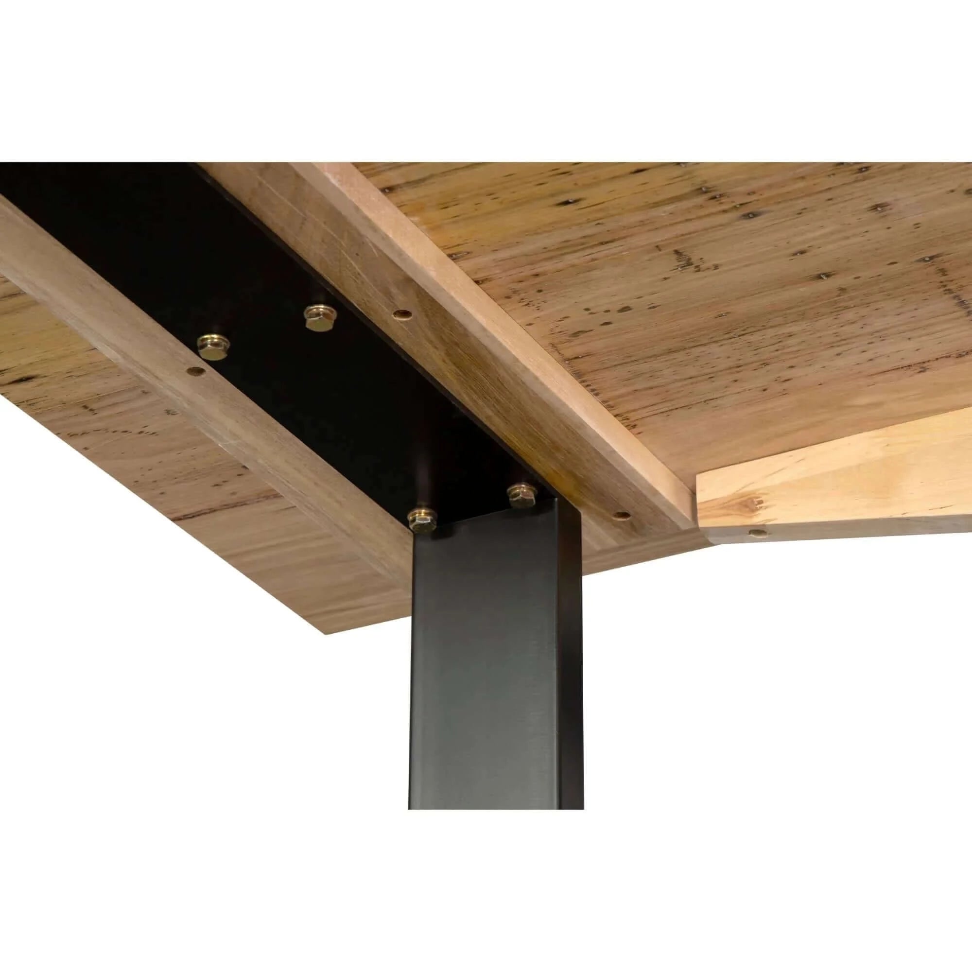 Buy aconite dining table 180cm solid messmate timber wood black metal leg - natural - upinteriors-Upinteriors