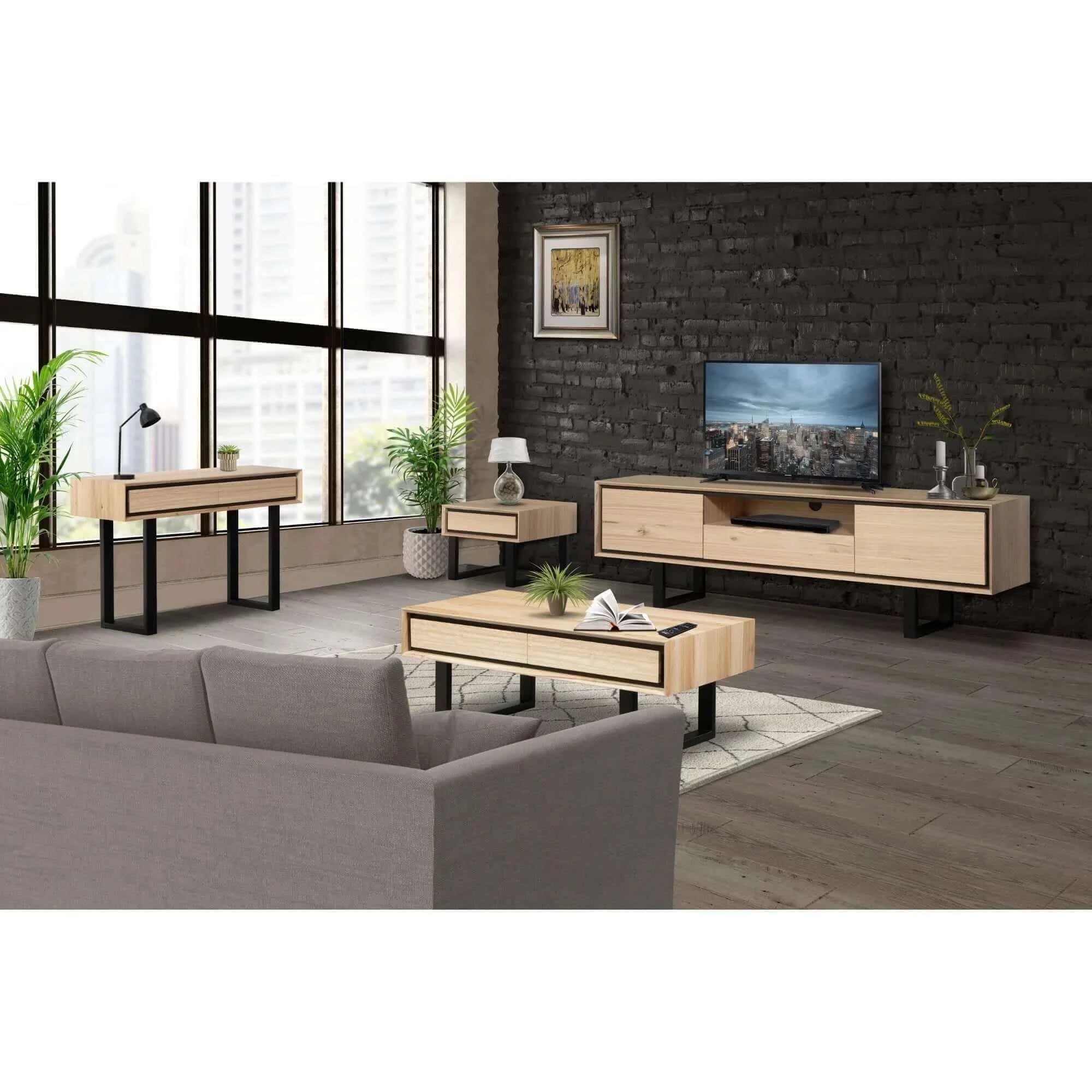 Buy Aconite ETU Entertainment TV Unit 210cm Solid Messmate Timber Wood-Upinteriors