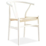 Buy anemone set of 8 wishbone dining chair beech timber replica hans wenger - white - upinteriors-Upinteriors