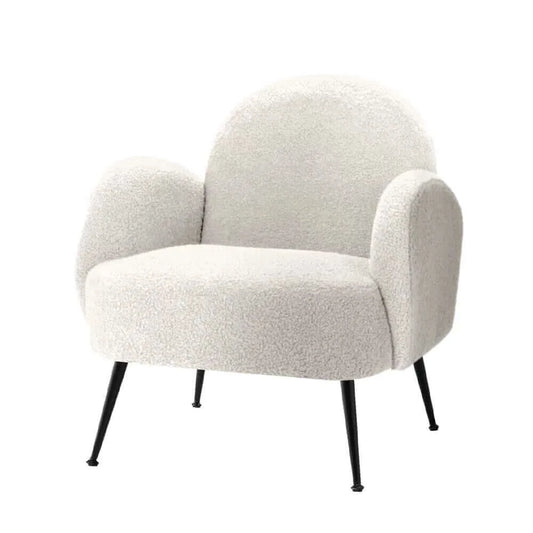Artiss Armchair Lounge Chair Armchairs Accent Arm Chairs Sherpa Boucle White - Upinteriors