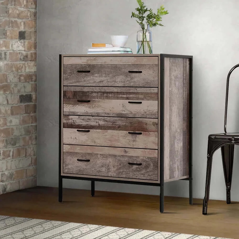 Buy artiss chest of drawers tallboy dresser storage cabinet industrial rustic - upinteriors-Upinteriors