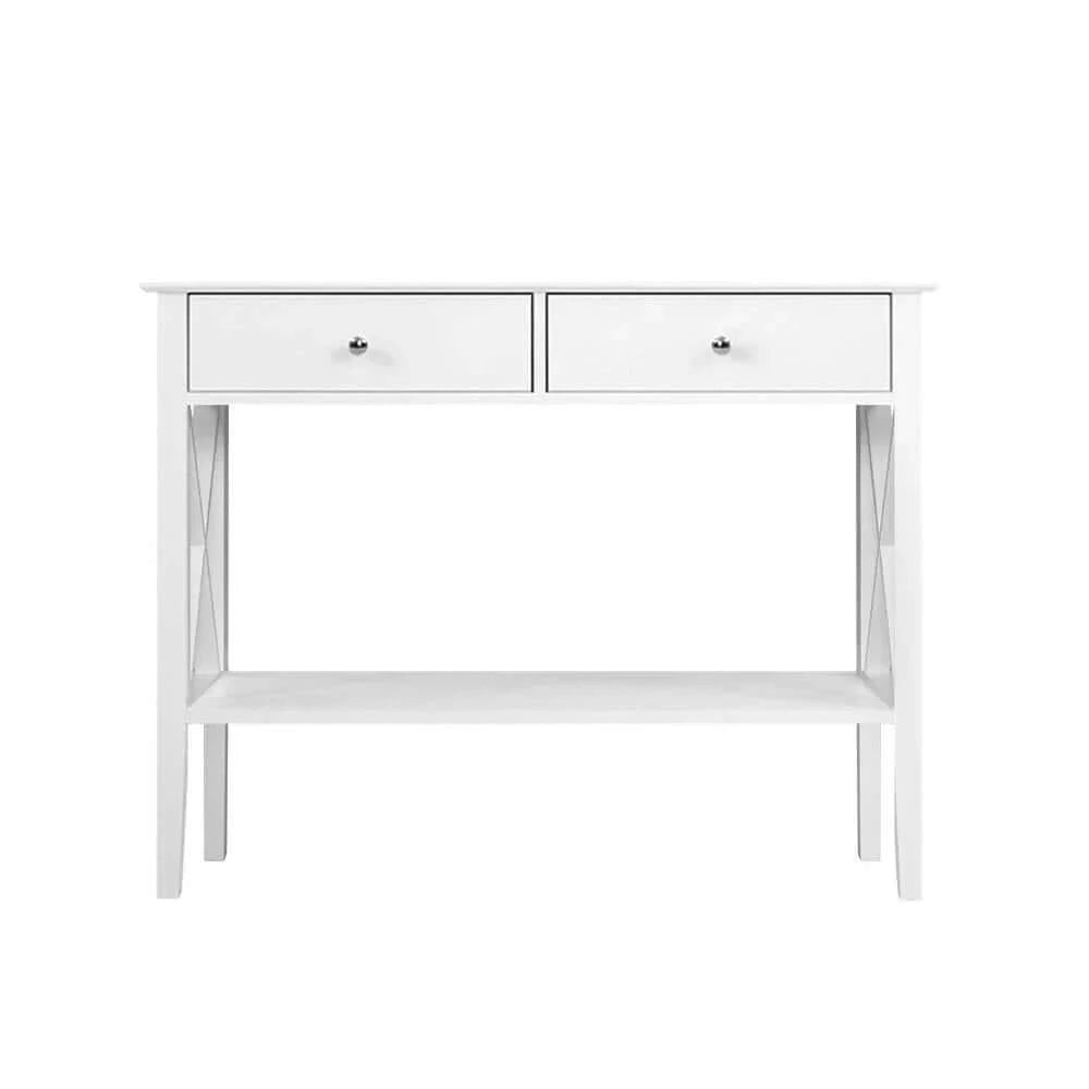 Buy artiss console table hall side entry 2 drawers display white desk furniture - upinteriors-Upinteriors