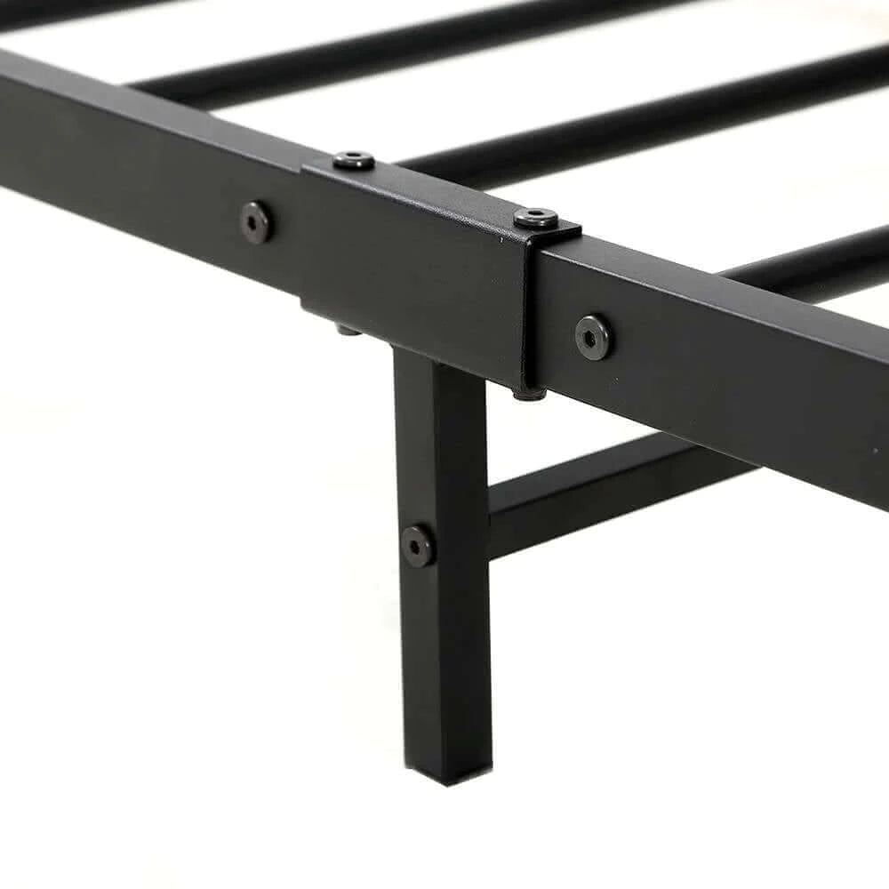 Buy artiss metal bed frame double size mattress base platform foundation black dane - upinteriors-Upinteriors