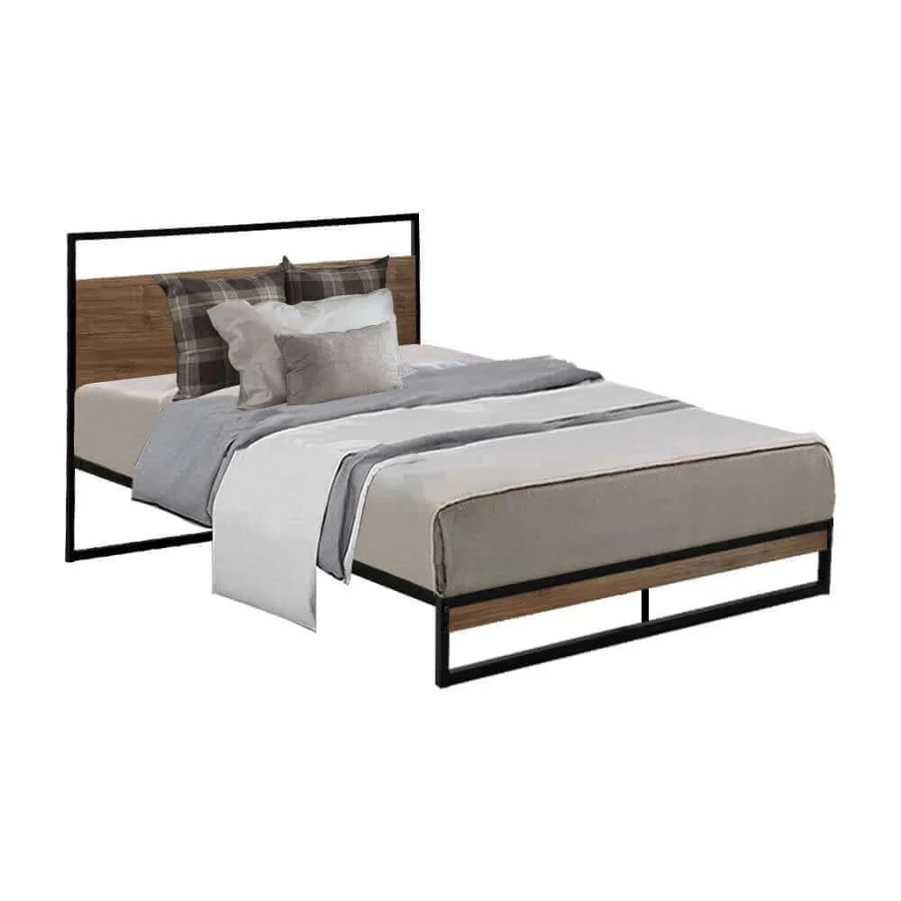 Buy artiss metal bed frame king single size mattress base platform foundation dane - upinteriors-Upinteriors
