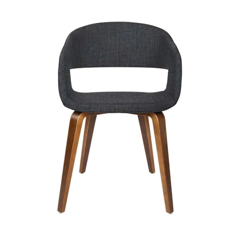 Buy artiss set of 2 timber wood and fabric dining chairs - charcoal - upinteriors-Upinteriors