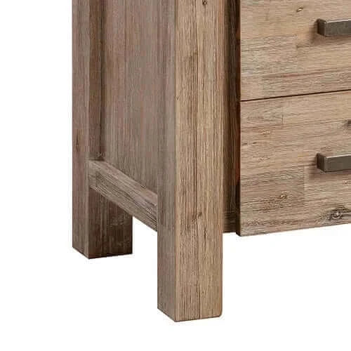 Buy bedside table 2 drawers night stand in solid acacia wood oak colour - upinteriors-Upinteriors