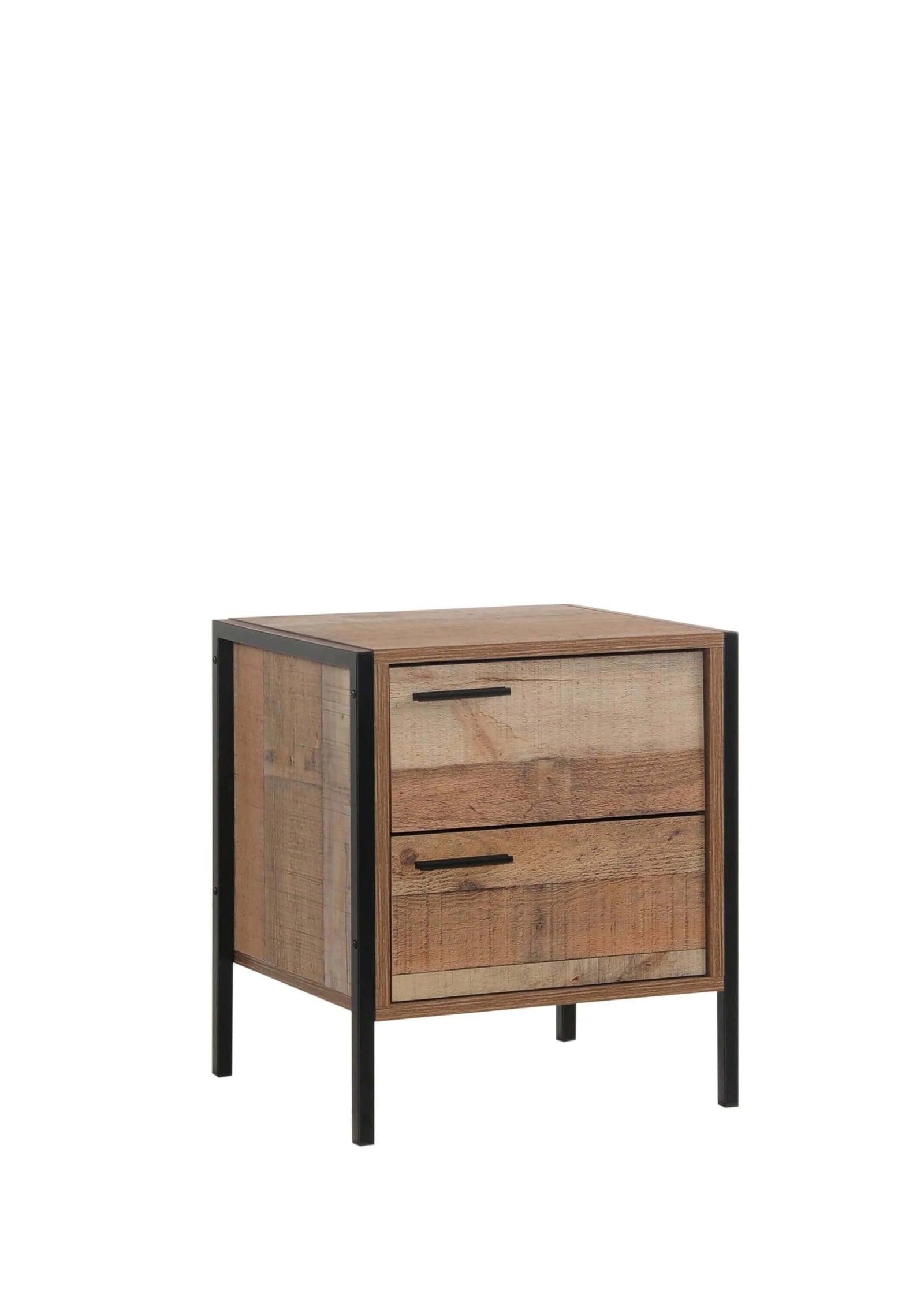 Bedside Table 2 drawers Night Stand Particle Board Construction in Oak Colour-Upinteriors
