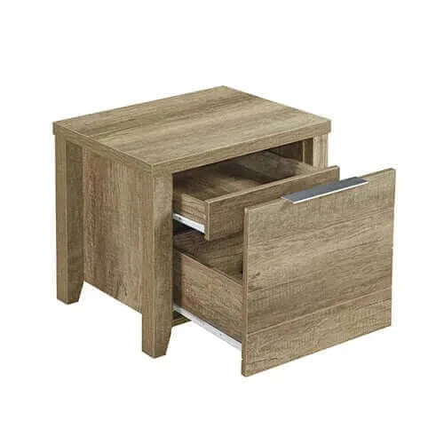 Buy bedside table 2 drawers storage table night stand mdf in oak - upinteriors-Upinteriors