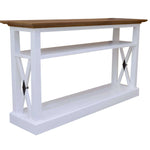 Buy beechworth console hallway entry table 140cm solid pine wood hampton - grey - upinteriors-Upinteriors