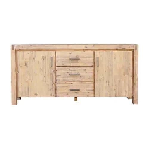 Buy buffet sideboard in oak colour constructed with solid acacia wooden frame storage cabinet with drawers - upinteriors-Upinteriors