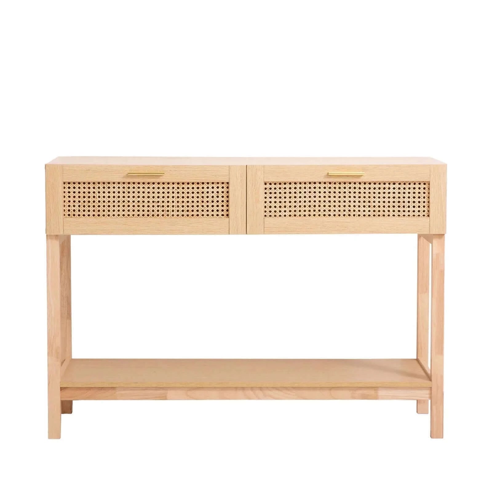 Buy casa decor santiago rattan console table entry table storage hallway wood oak - upinteriors-Upinteriors