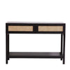 Buy casa decor tulum rattan console table entry table storage hallway wood black - upinteriors-Upinteriors