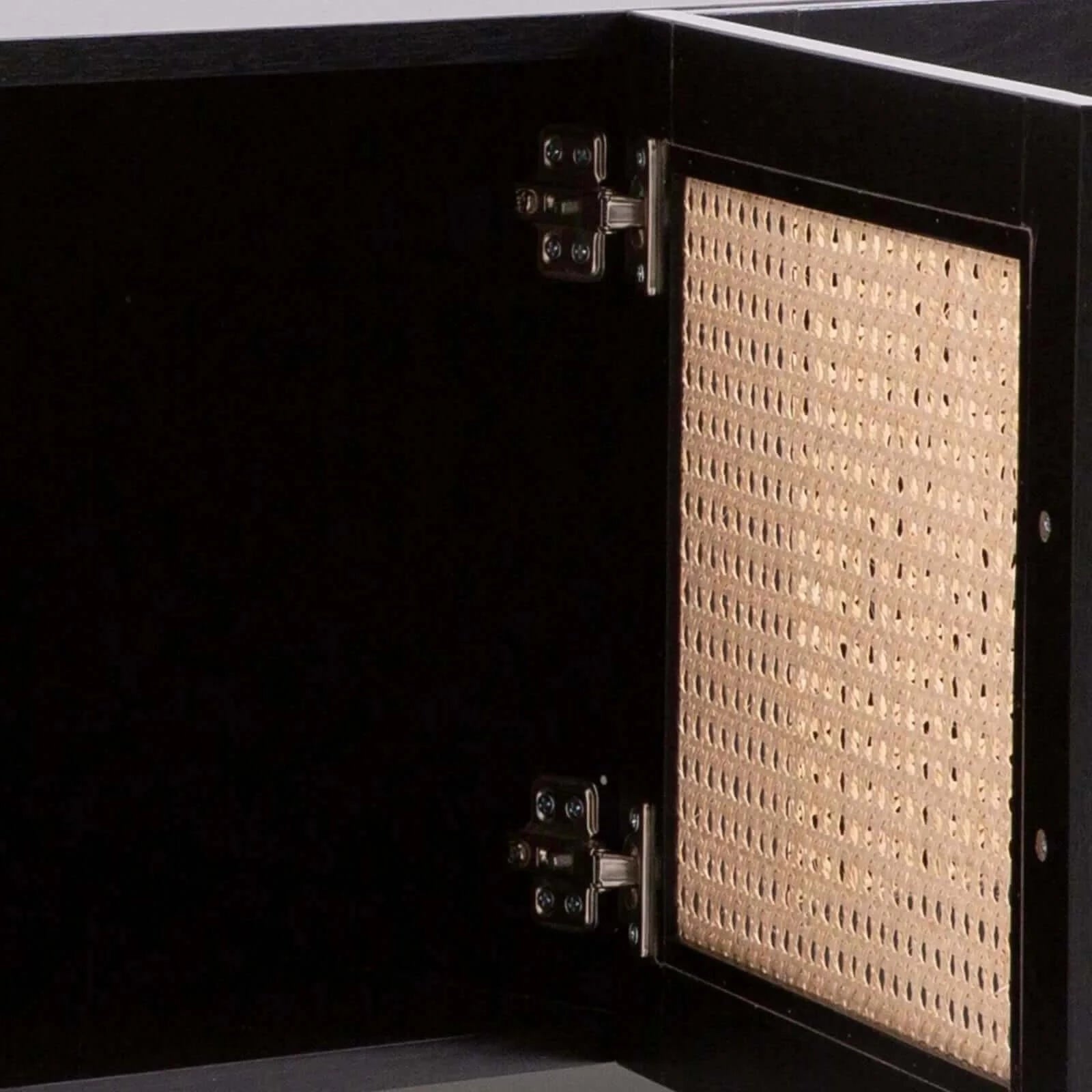 Buy casa decor tulum rattan entertainment unit tv stand cabinet storage black - upinteriors-Upinteriors