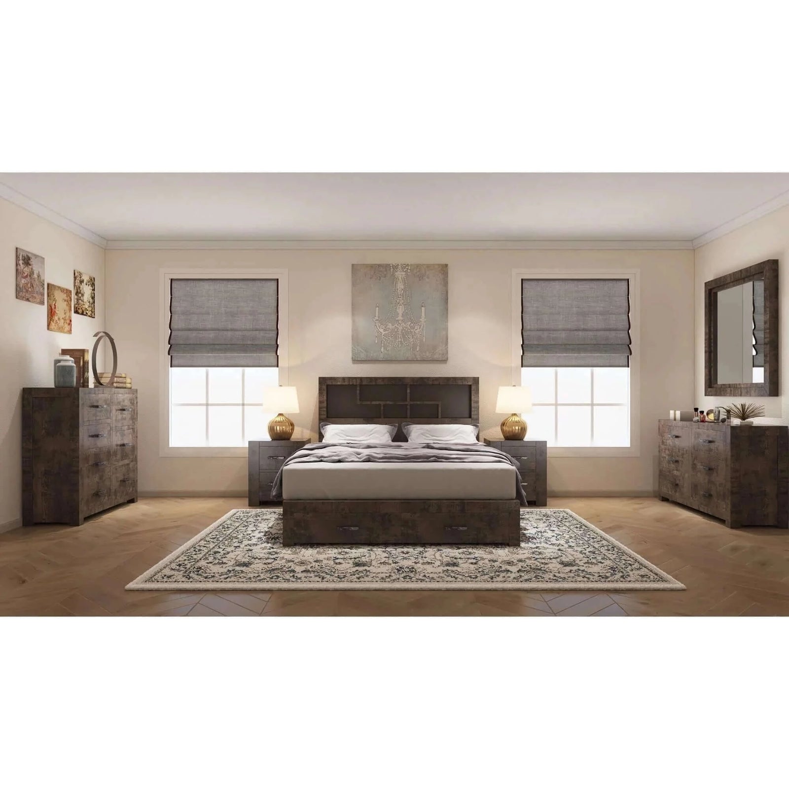 Catmint Queen Bedroom Suite - Grey Stone Furniture Set-Upinteriors