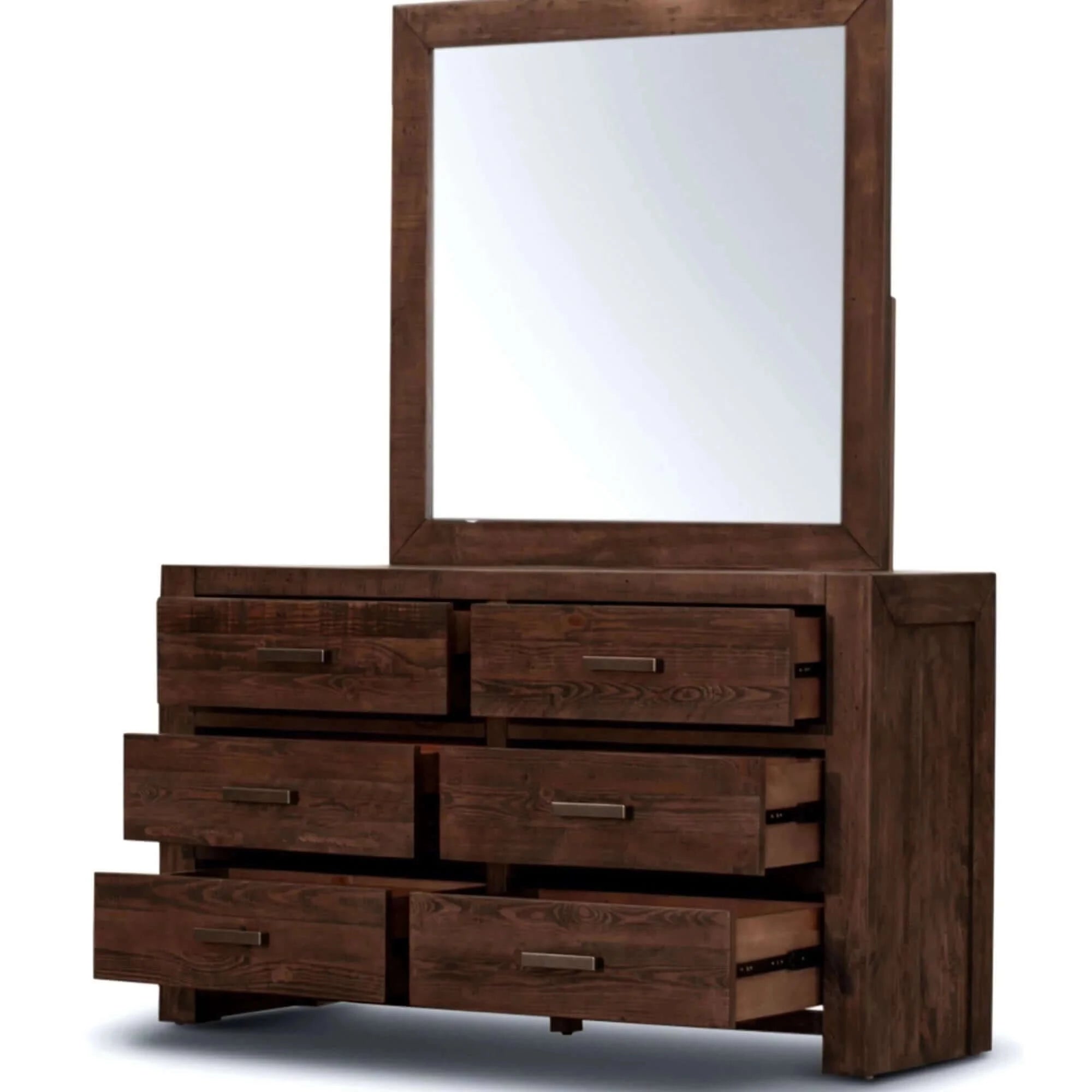 Buy catmint dresser mirror 6 chest of drawers tallboy storage cabinet - grey stone - upinteriors-Upinteriors