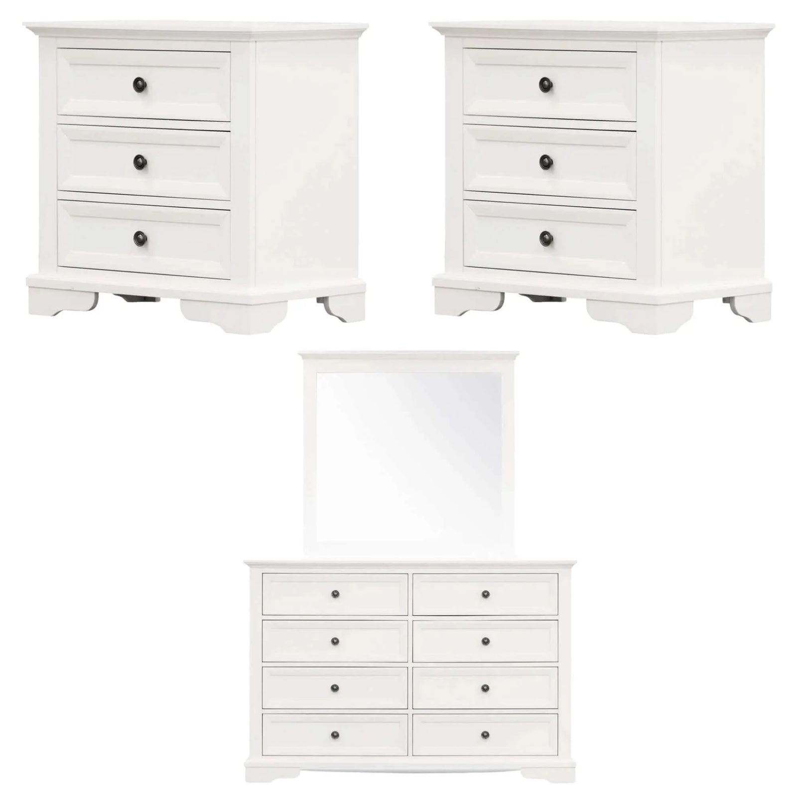 Celosia White 4pc Bedroom Set with Mirror & Chest-Upinteriors