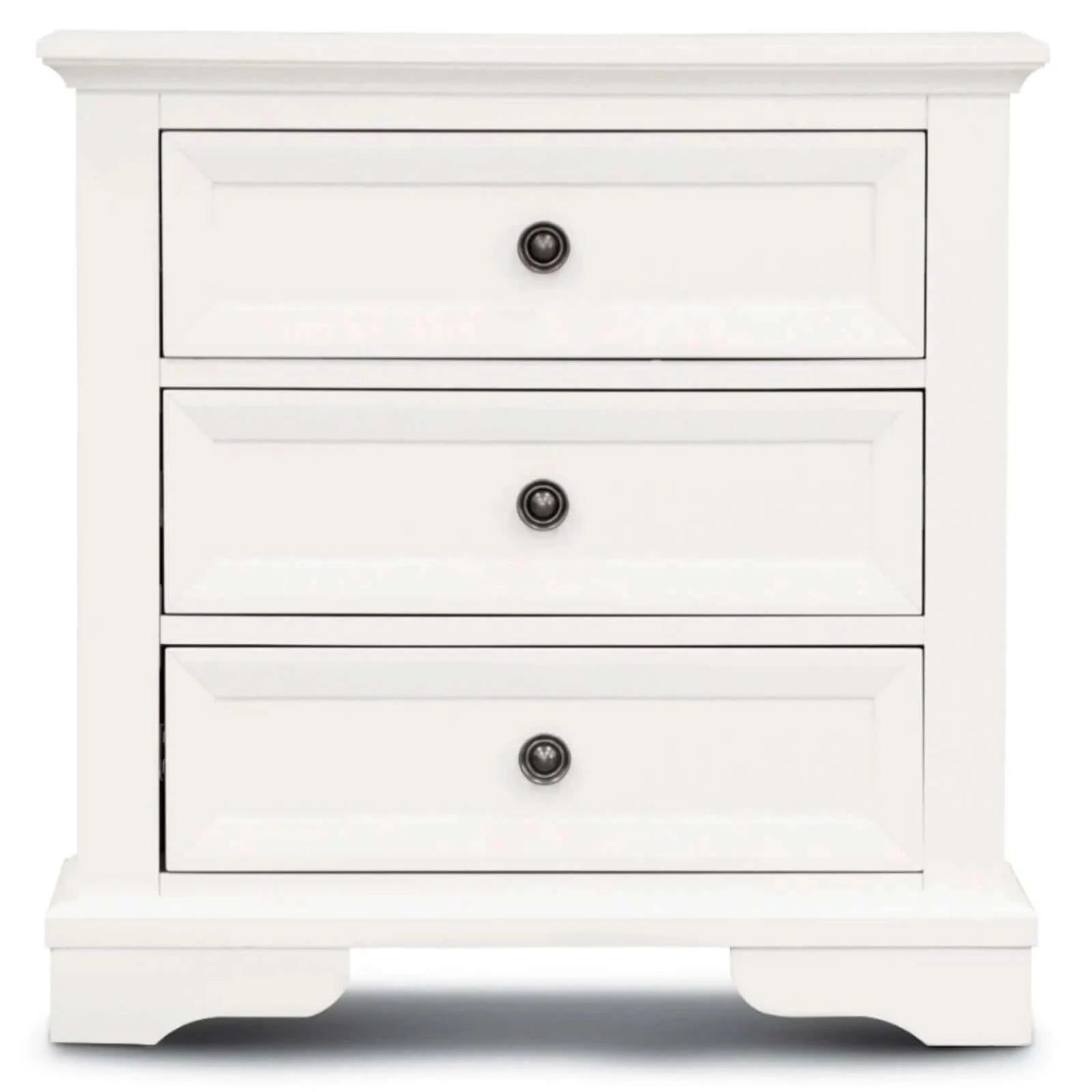 Buy celosia bedside table 3 drawers storage cabinet nightstand end tables - white - upinteriors-Upinteriors