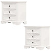Buy celosia bedside table set of 2pcs - 3 drawers storage cabinet nightstand - white - upinteriors-Upinteriors