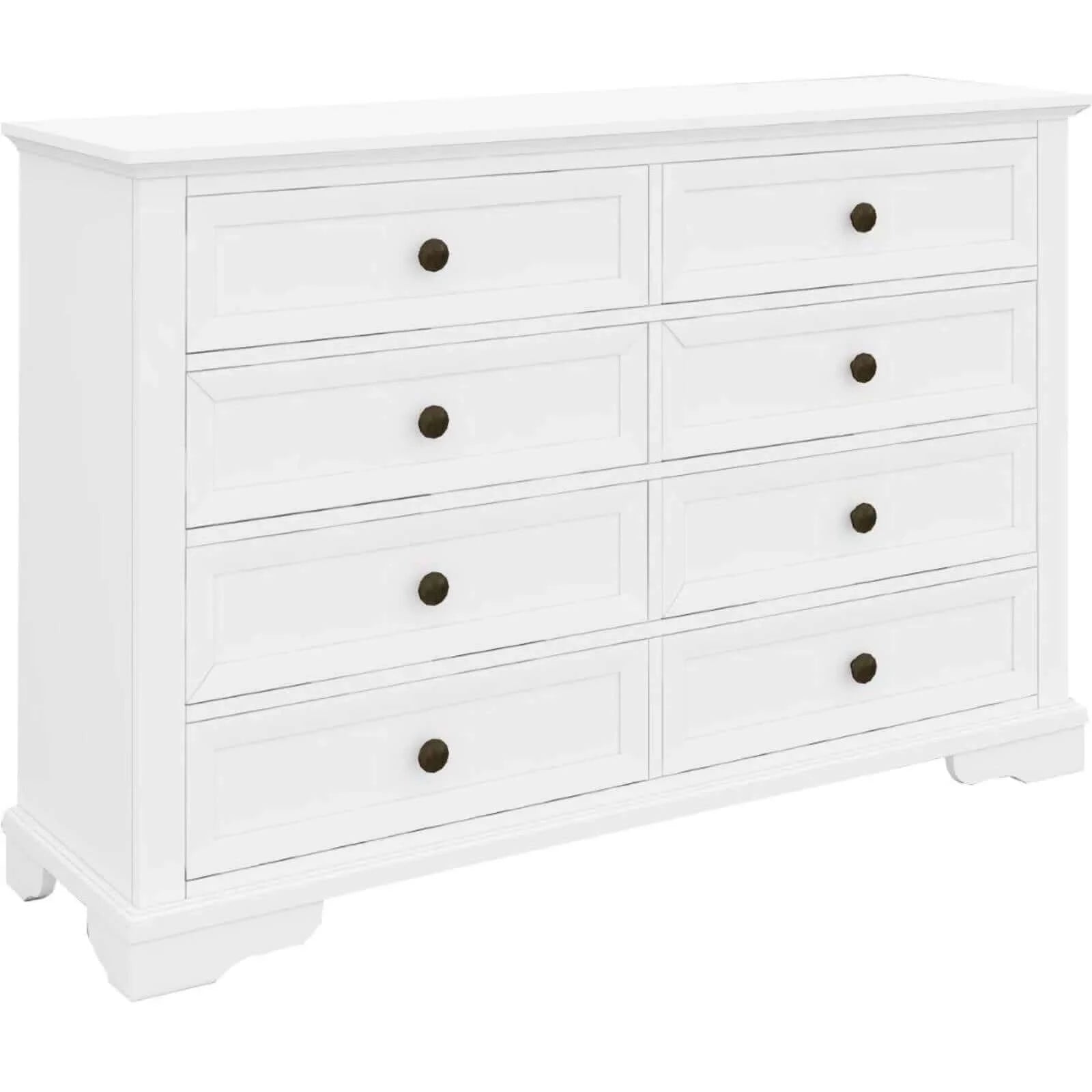 Buy celosia dresser 8 chest of drawers bedroom acacia timber storage cabinet - white - upinteriors-Upinteriors