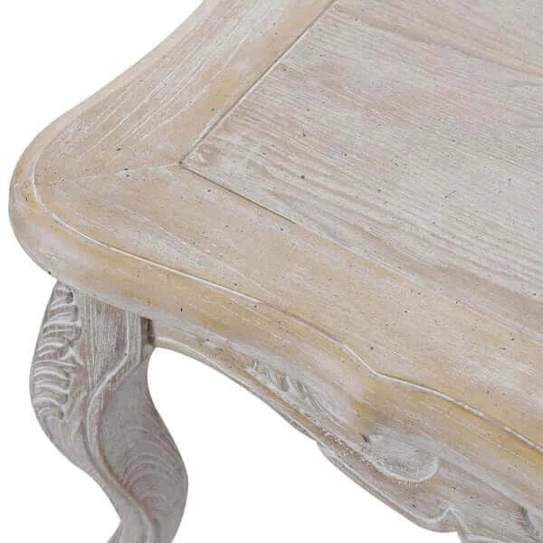 Coffee Table Oak Wood Plywood Veneer White Washed Finish-Upinteriors