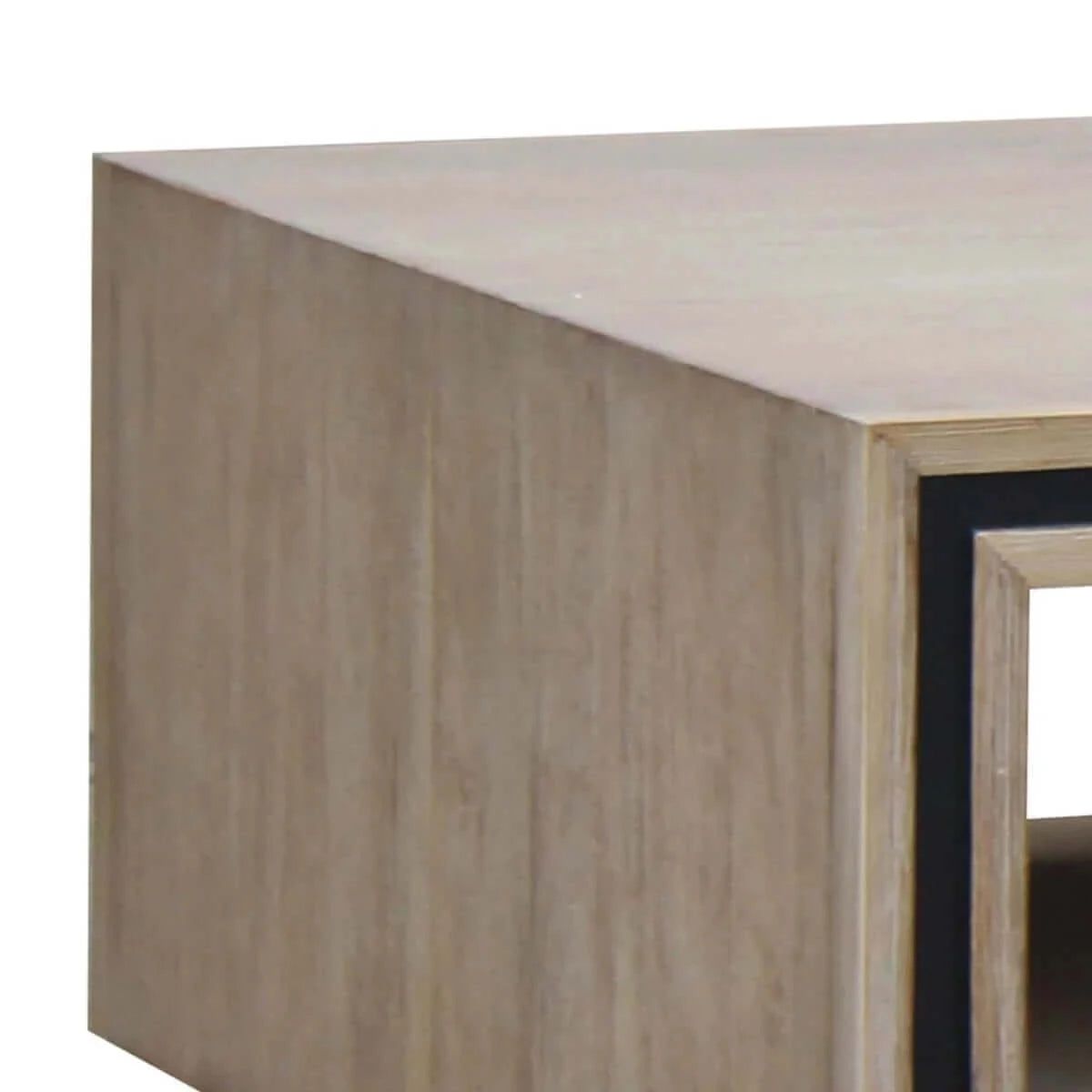 Coffee Table Solid Wood Acacia & Veneer Frame 2 Drawers Storage Sliver Brush Colour-Upinteriors