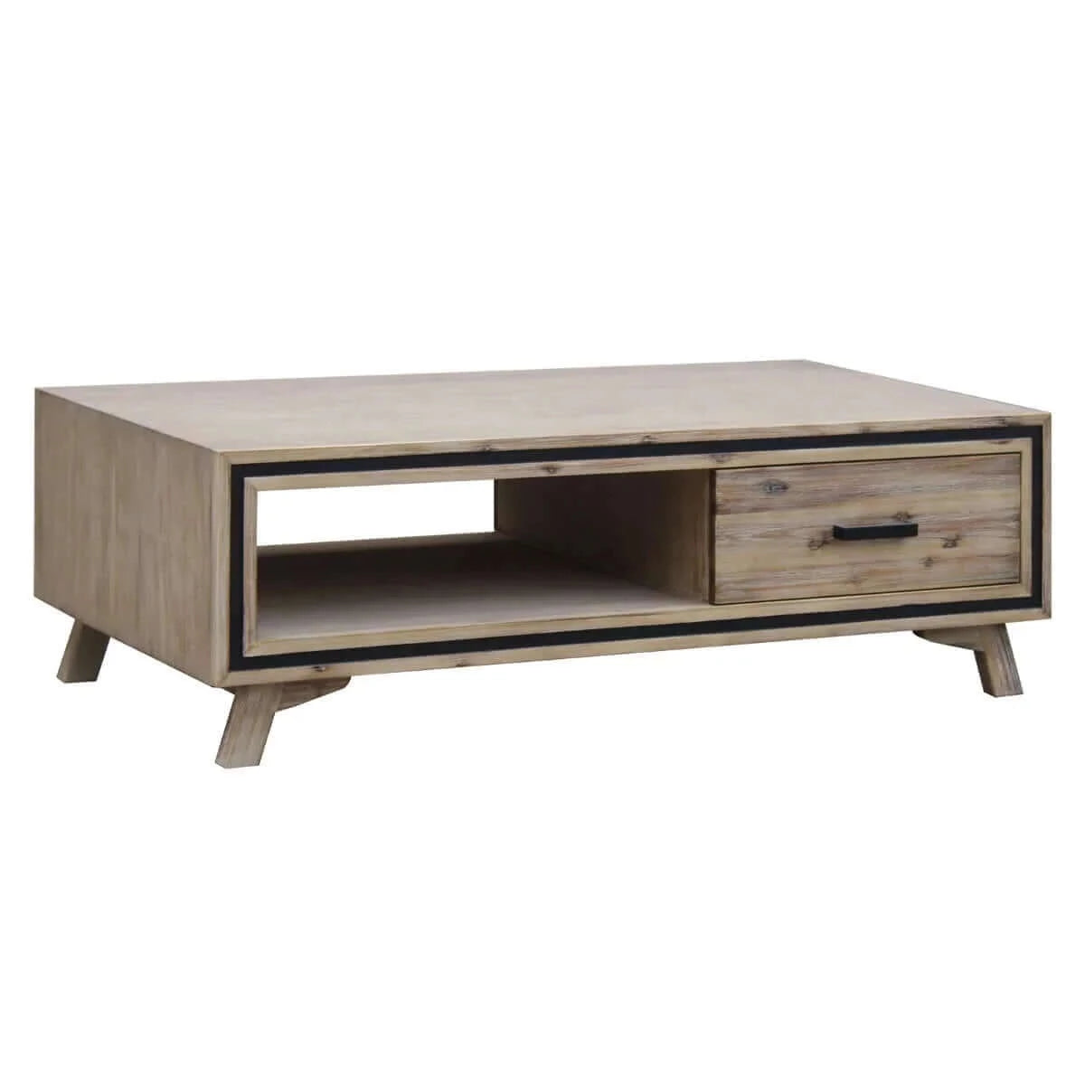 Buy Coffee Table Solid Wood Acacia & Veneer Frame 2 Drawers Storage – Upinteriors-Upinteriors
