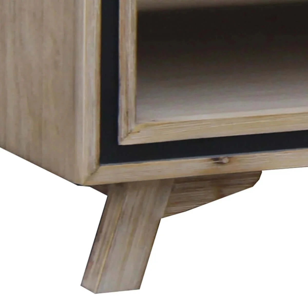 Coffee Table Solid Wood Acacia & Veneer Frame 2 Drawers Storage Sliver Brush Colour-Upinteriors