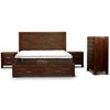 Buy comfortis 4pc king bed frame suite bedside tallboy furniture package - walnut - upinteriors-Upinteriors