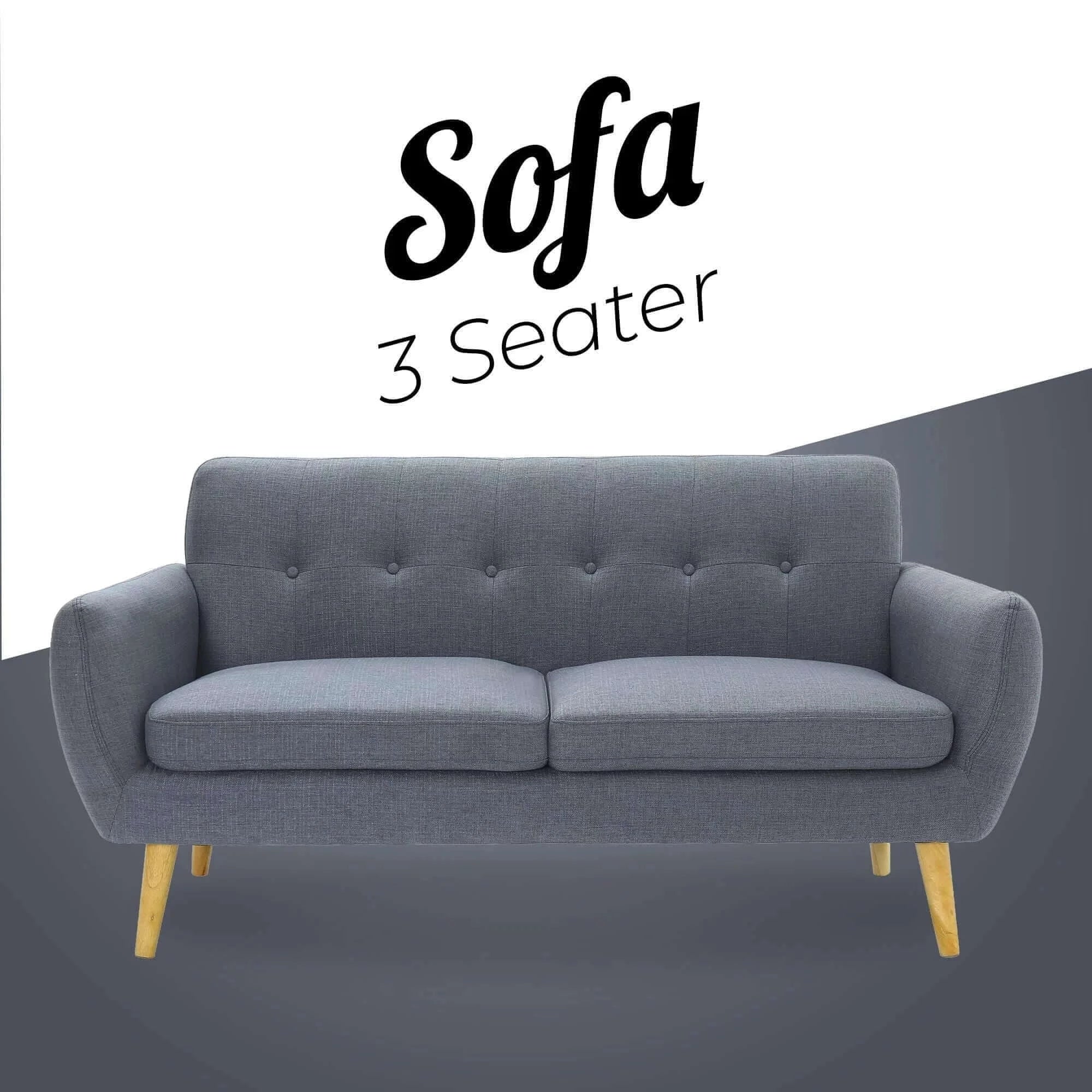Buy dane 3 + 1 seater fabric upholstered sofa armchair lounge couch - dark grey - upinteriors-Upinteriors