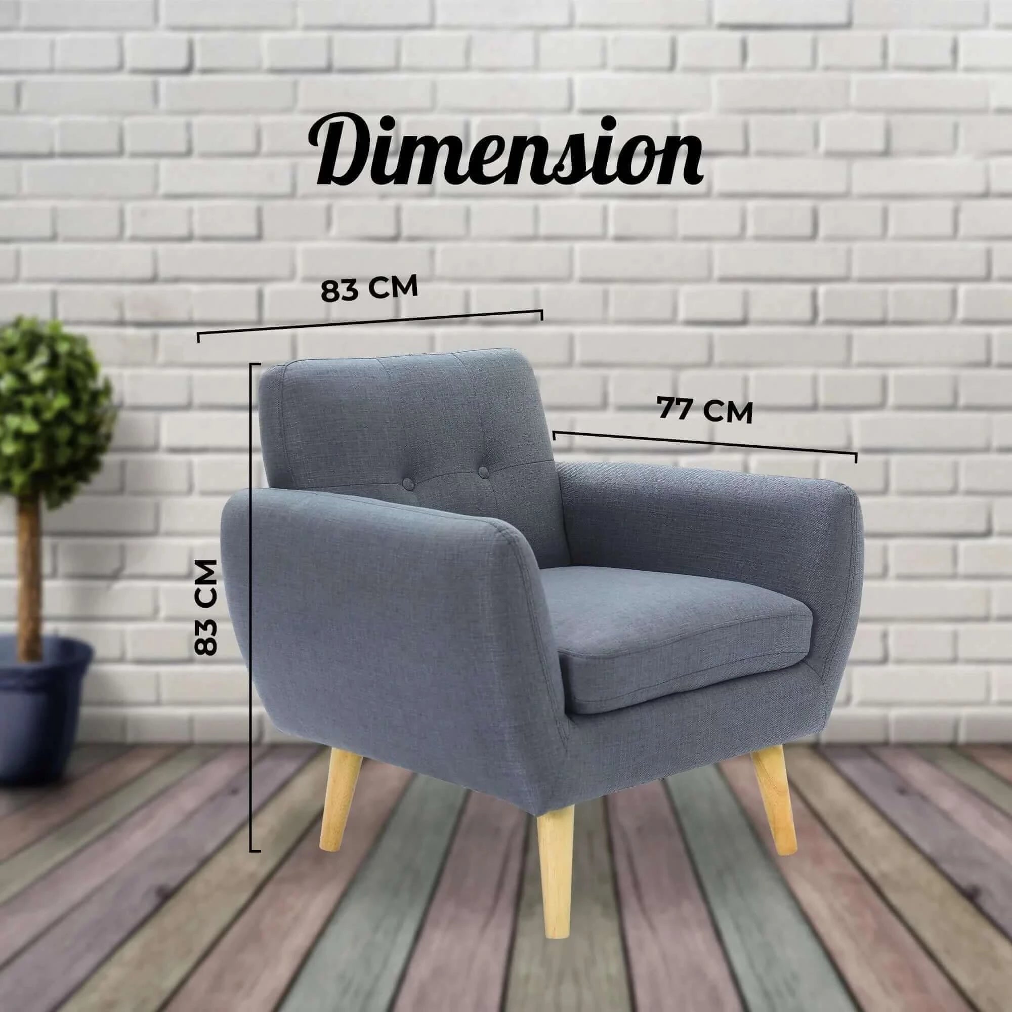 Buy dane 3 + 1 seater fabric upholstered sofa armchair lounge couch - dark grey - upinteriors-Upinteriors