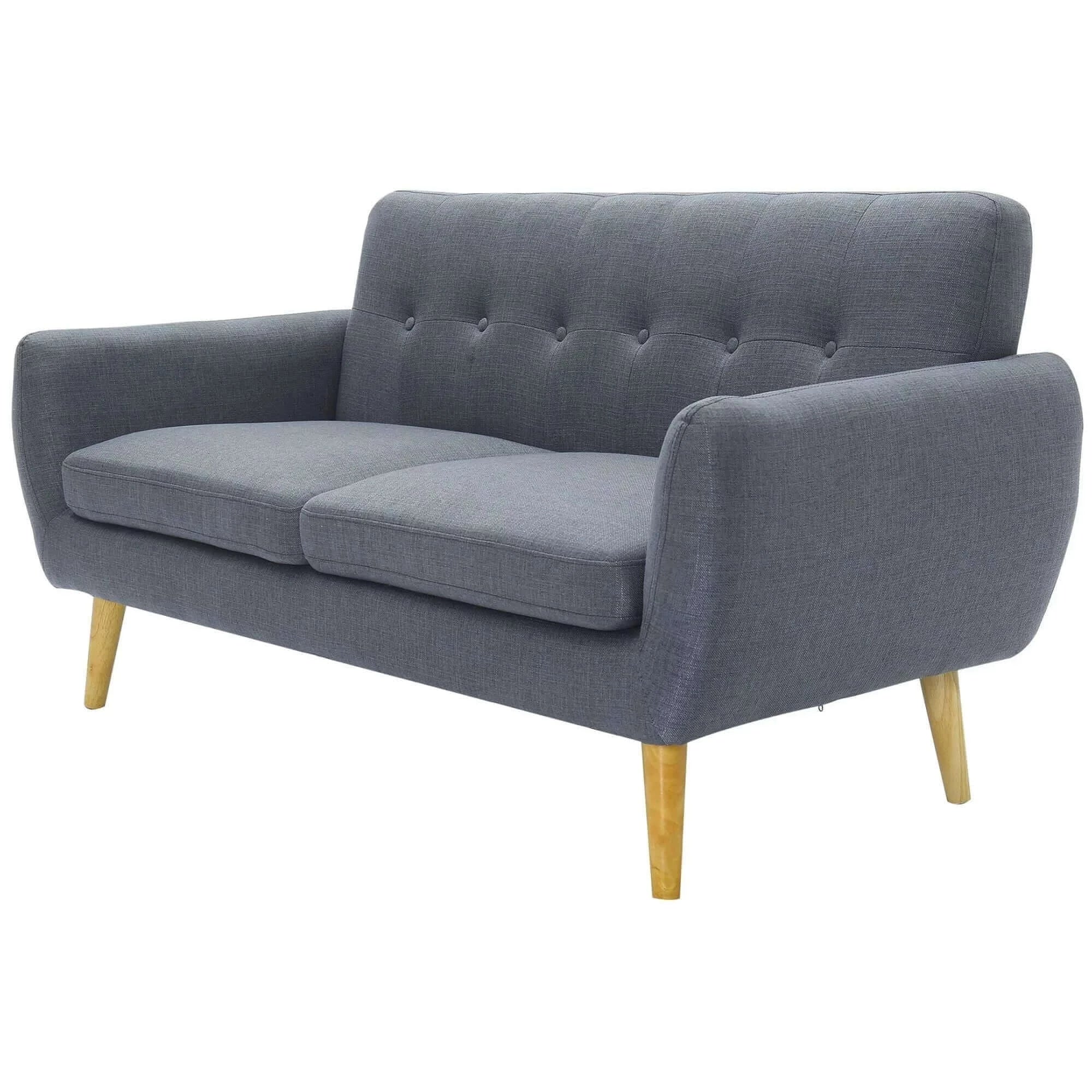 Buy dane 3 seater fabric upholstered sofa lounge couch - dark grey - upinteriors-Upinteriors