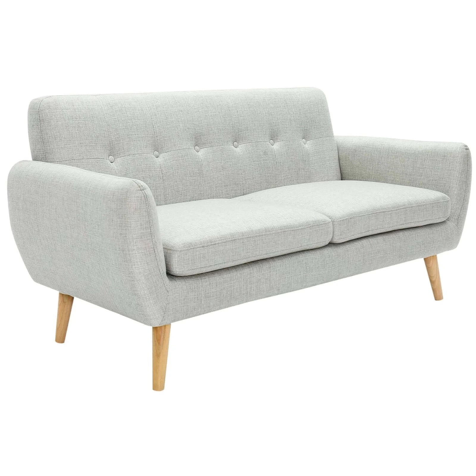 Buy dane 3 seater fabric upholstered sofa lounge couch - light grey - upinteriors-Upinteriors