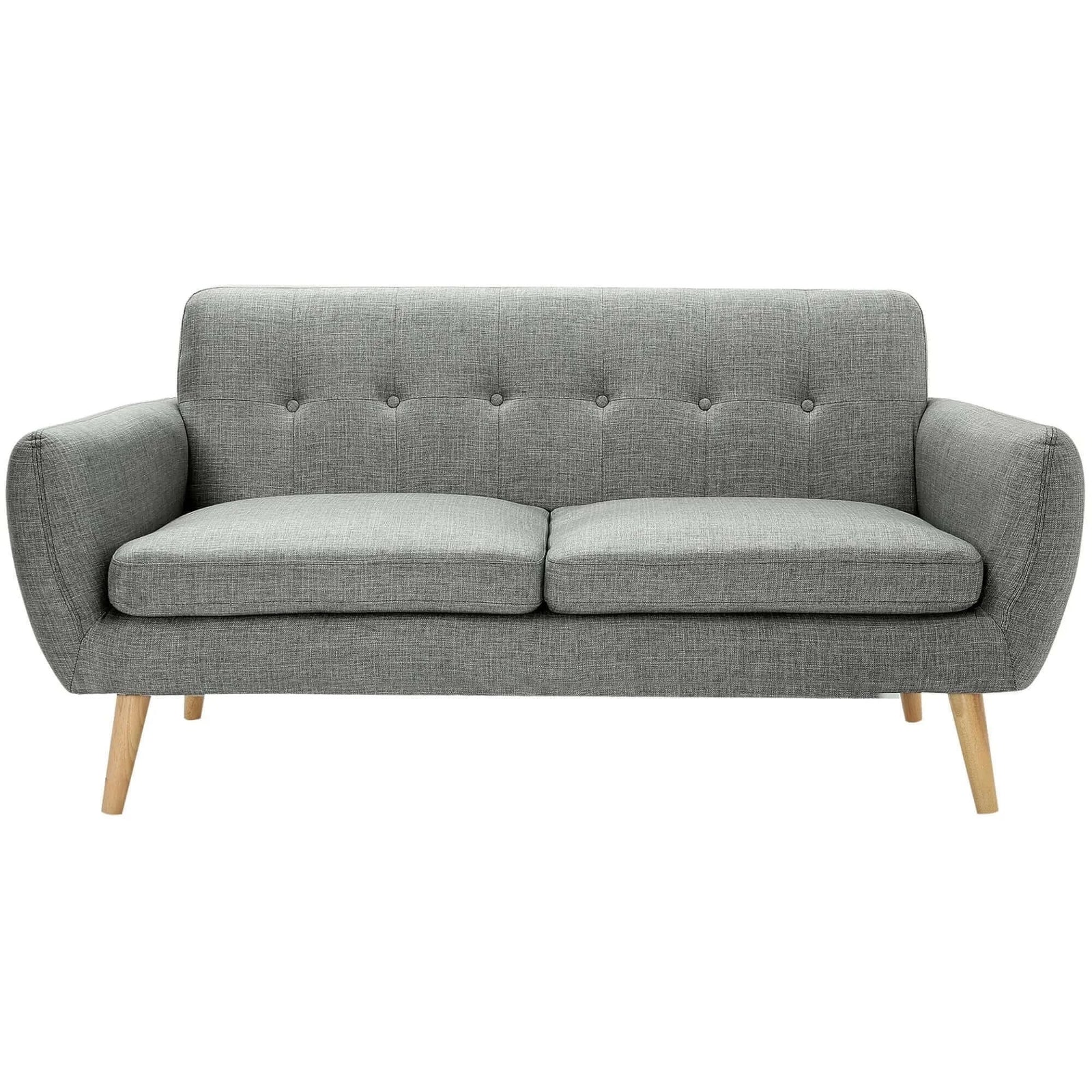 Buy dane 3 seater fabric upholstered sofa lounge couch - mid grey - upinteriors-Upinteriors