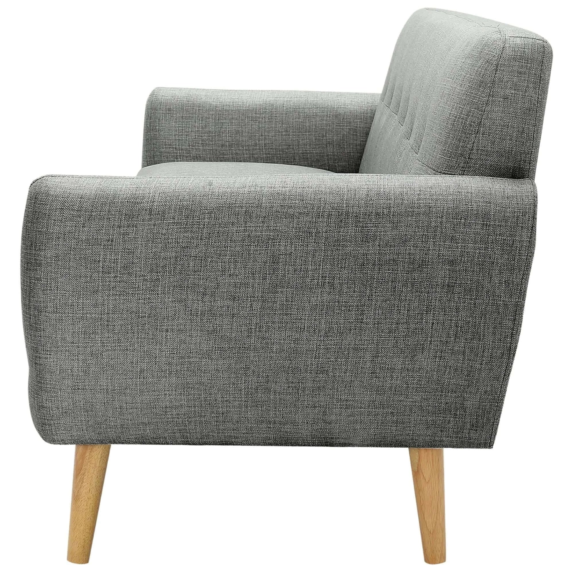 Dane 3-Seater Sofa – Mid Grey | Scandinavian Elegance-Upinteriors