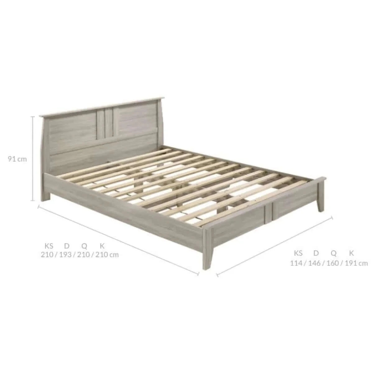 Buy double wooden bed frame base - upinteriors-Upinteriors