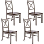 Buy erica x-back dining chair set of 4 solid acacia timber wood hampton brown white - upinteriors-Upinteriors