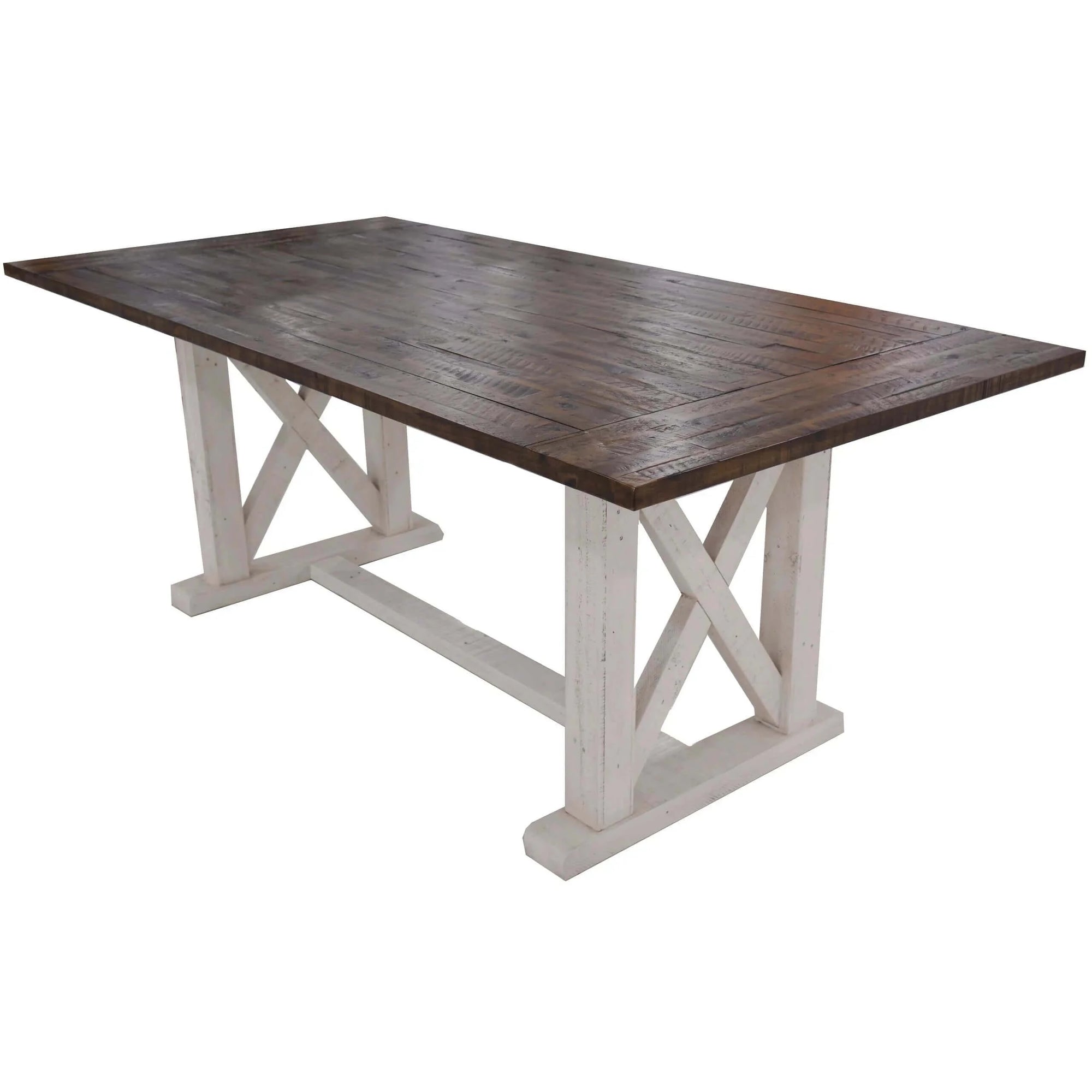 Buy erica dining table 200cm solid acacia timber wood hampton furniture brown white - upinteriors-Upinteriors