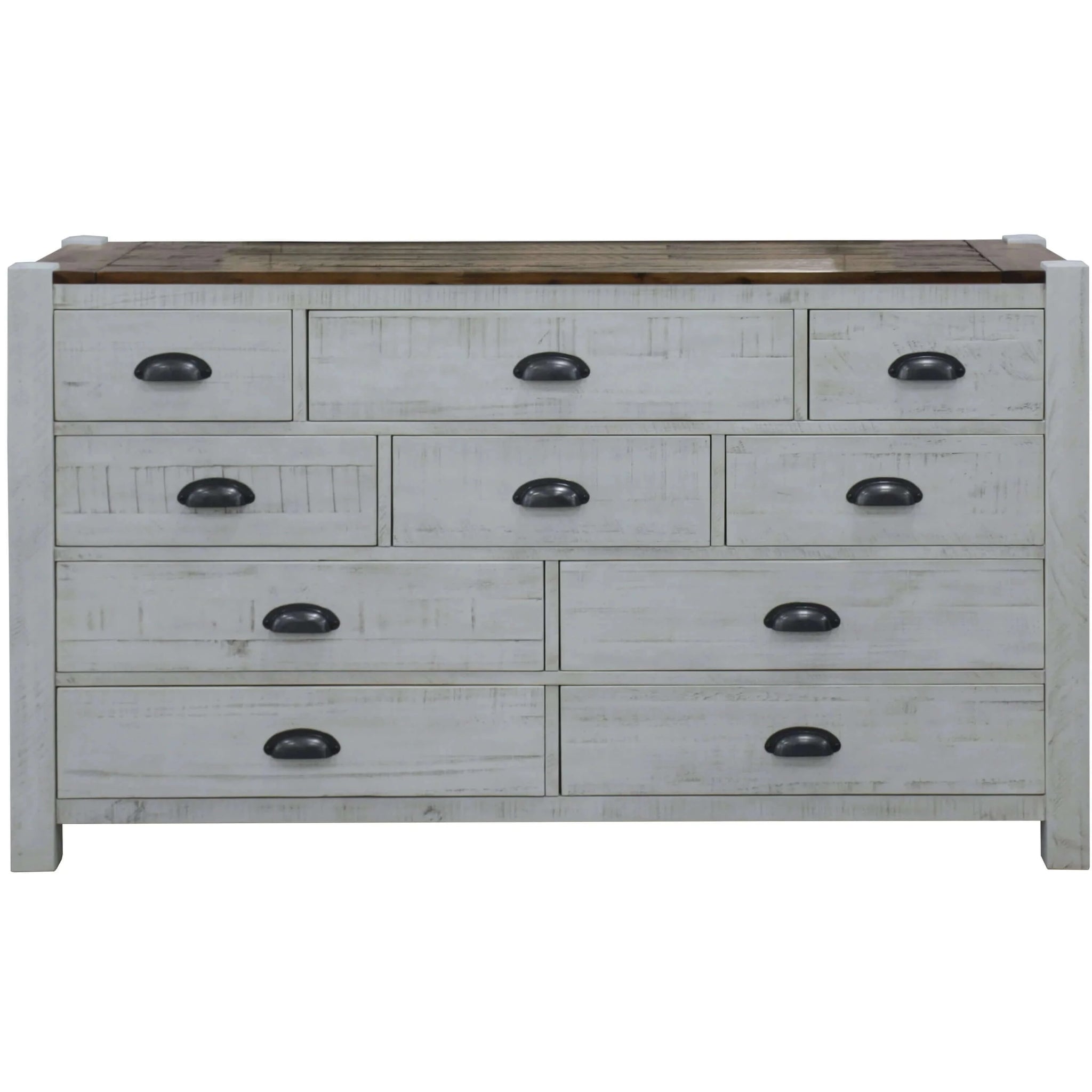 Erica Dresser 10 Chest of Drawers Solid Acacia Timber Wood Cabinet Brown White-Upinteriors