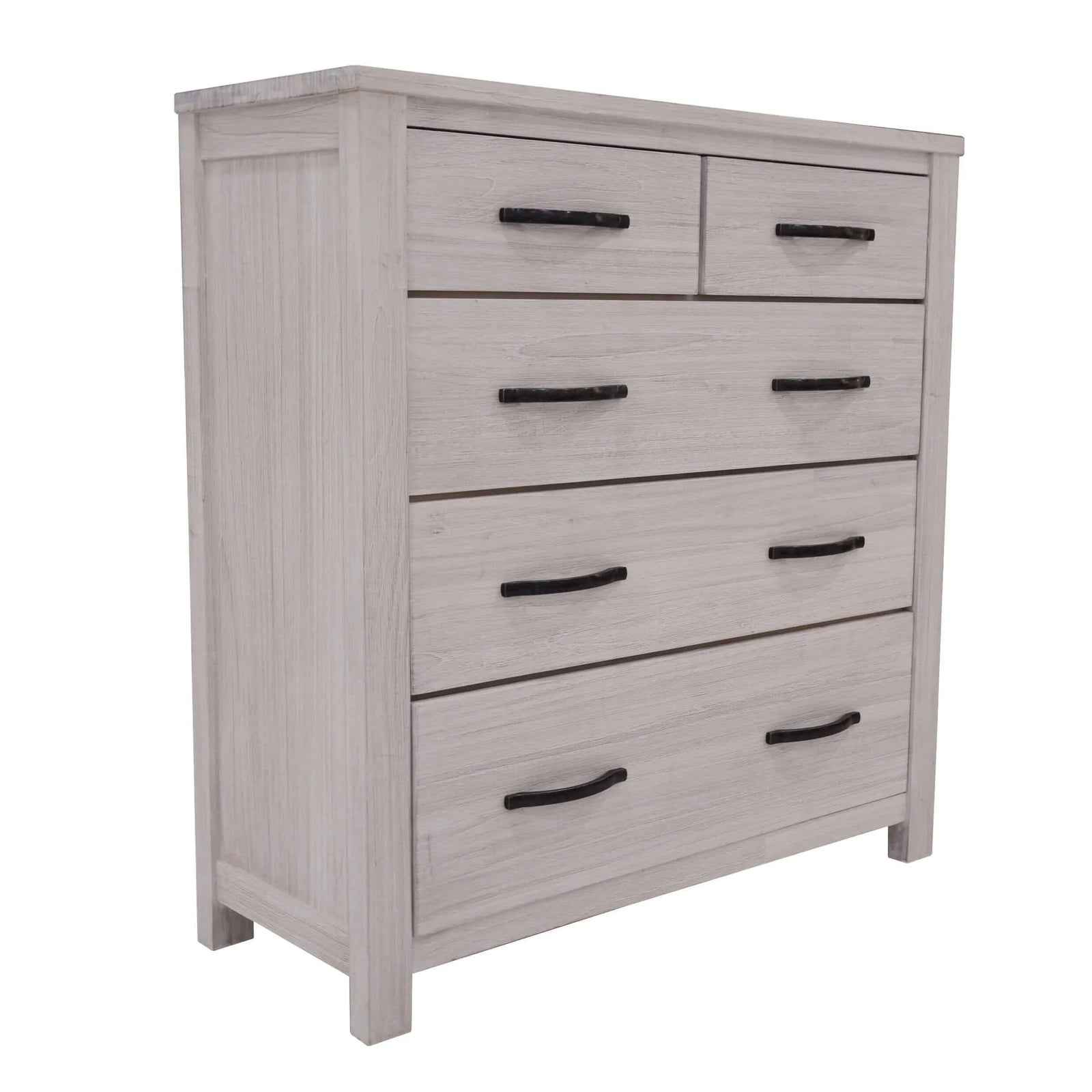 Buy foxglove tallboy 5 chest of drawers solid ash wood bed storage cabinet - white - upinteriors-Upinteriors